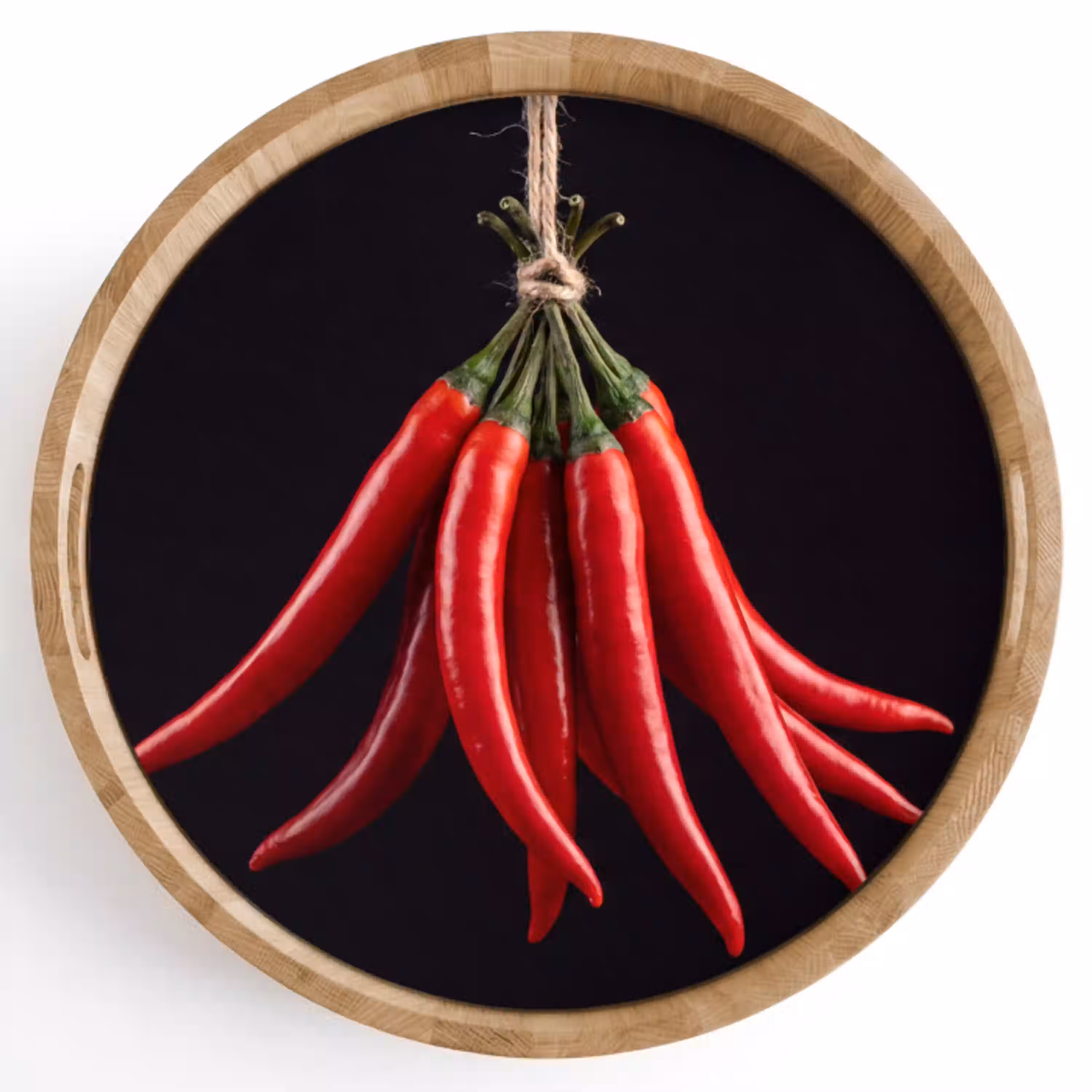 Rode peper - Eten Dienblad Rond middel -z3d_shopping