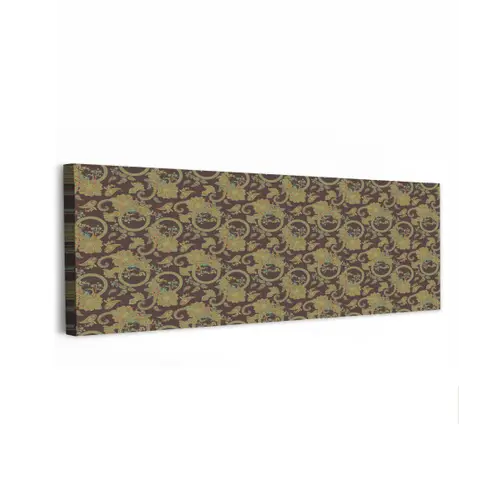 Bruin - Groen - Bloemen canvas 2cm klein 828 -z3d