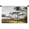Italiaans landschap parasoldennen - Kunst - Hendrik Voogd - Schilderij - Zwart wit - Oude meesters Wandkleed katoen klein -zz3d