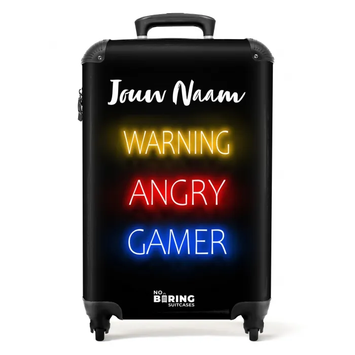 Warning Angry Gamer NBS - Handbagage koffer - Kinderen Unisex middel -productfoto_recht