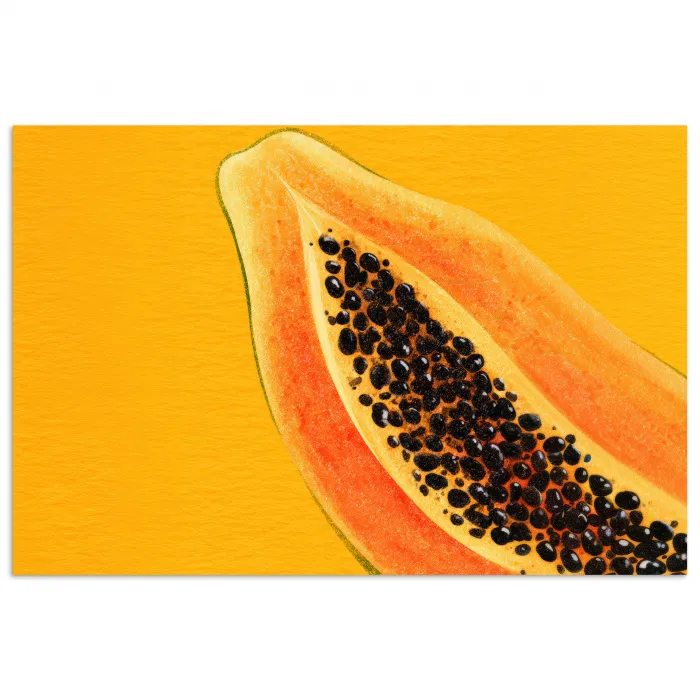 Papaja - Oranje - Topisch poster papier klein -3d