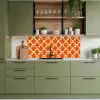 Oranje - Ruitpatroon - Wit keuken achterwand 2 middel 871 -sfeer3