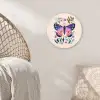 Bloemen - Bladeren - Vlinder - Kleurrijk Wandcirkel kunststof plaat 5mm dik klein -sfeer5