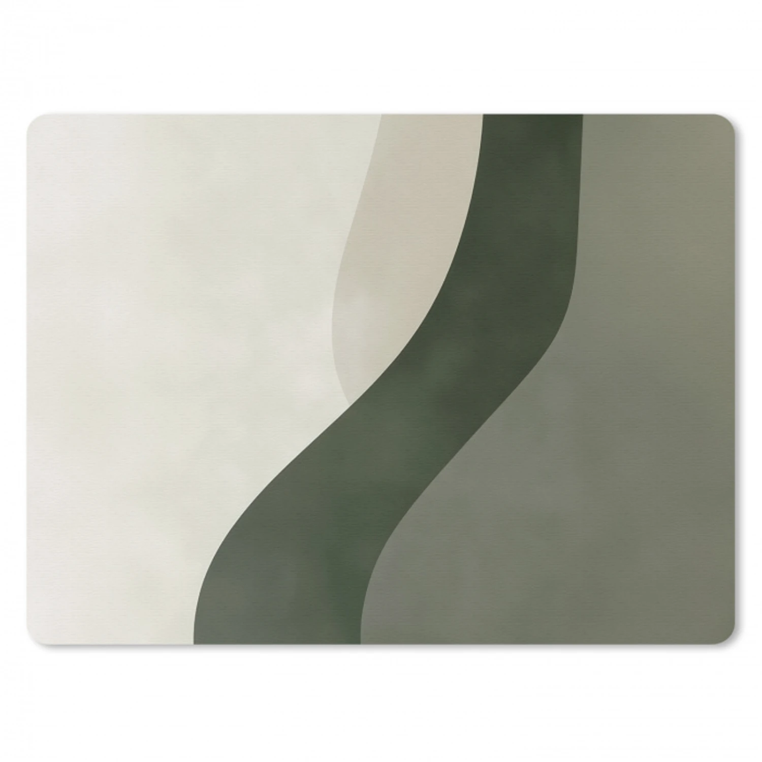 Japandi - Groen - Abstract - Modern muismat rubber klein -3d