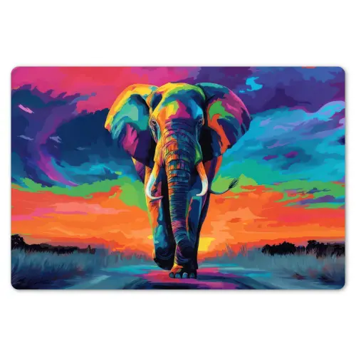 Olifant - Kleurrijk - Lucht - Abstract Placemat vinyl groot -zzsfeer1_Kitchenyeah-website