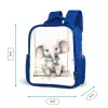 Olifant - Dier - Kinderen Kinderrugzak - Blauw middel -productfoto_formaten