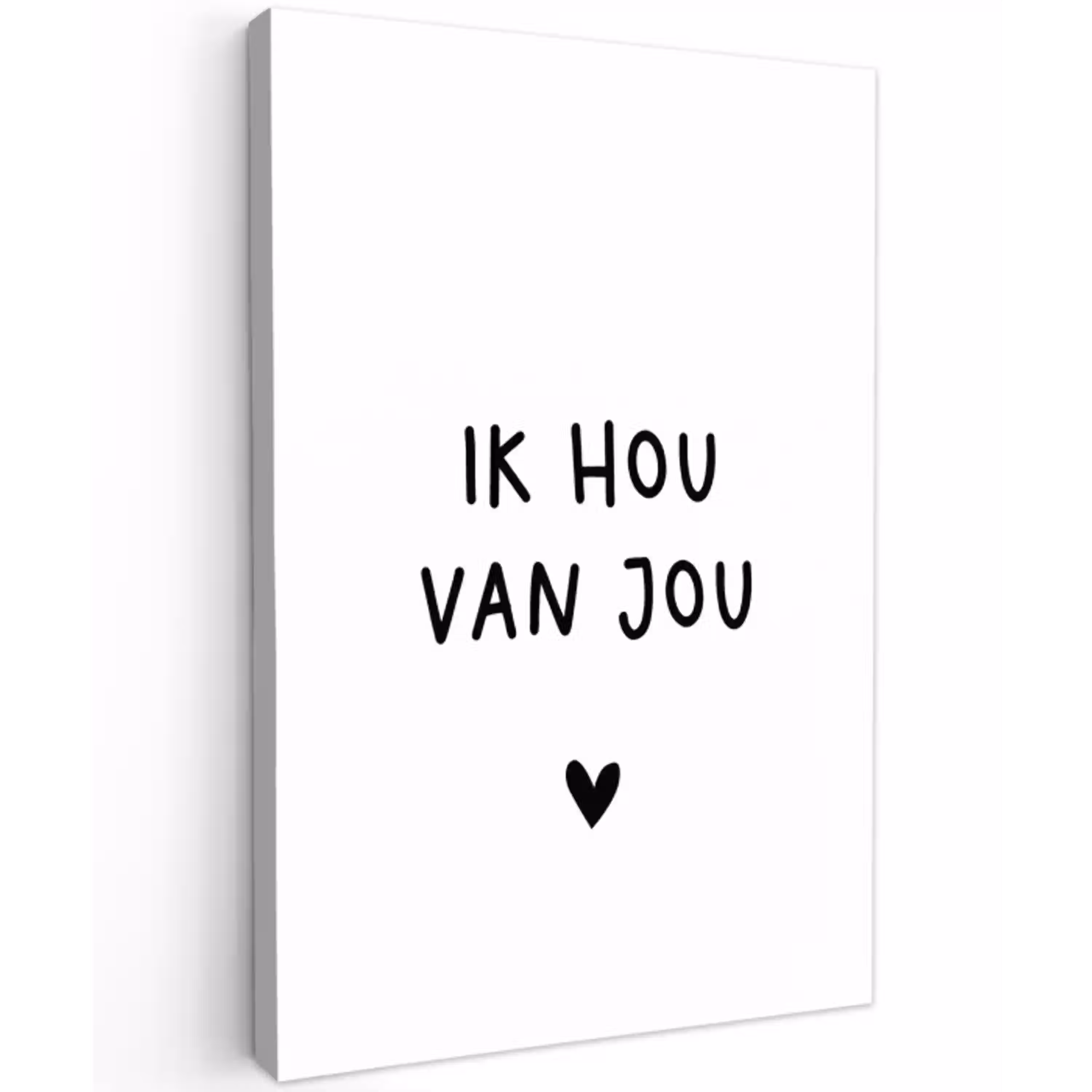 Quotes - Ik hou van jou - Spreuken Tuinposter op houten frame 2 cm dik klein -3d