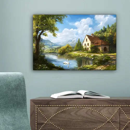 Zwaan - Bomen - Rust canvas 2cm klein -sfeer4