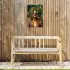 Vrouw - Panterprint - Jungle - Natuur - Luxe Tuinposter op houten frame 2 cm dik klein -sfeer4