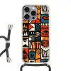 Abstract - Gezichten - Mozaïek Hoesje iPhone 16 Pro Max met koord klein -3d