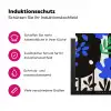 Bloemen - Bladeren - Abstract - Zwart Inductie beschermer vinyl 3mm klein -zzzzzzz-lf-ups