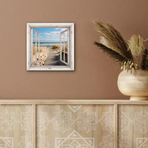 Raam - Zee - Kust - Natuur - Doorkijk - Strand - Waddenzee aluminium wit klein -sfeer4