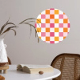 Patroon - Vierkant - Roze Wandcirkel behangsticker klein 186 -sfeer3