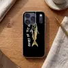 Vis - Zwart - Goud - Tekst Telefoonhoesje iPhone 17 Pro klein -sfeer1