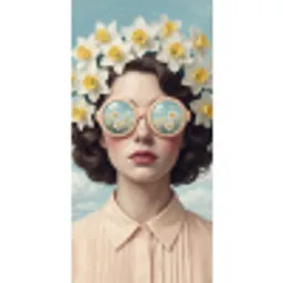 Vrouw - Narcissen - Geel Behang Vlies klein -3d_website