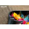 Bloemen - Kleurrijk - Graffiti - Modern - Boeket Placemat vinyl groot -closeup