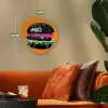 Hamburger - Oranje - Neon - popart Wandcirkel Organisch Forex 3mm klein -sfeer3