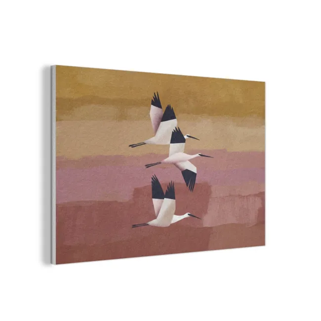 Akoestisch schilderij - Vogels - Snavel - Abstract