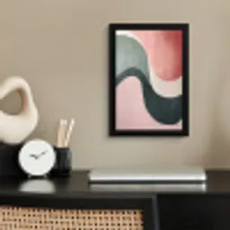 Abstract - Golven - Sierlijk - Roze fotolijst zwart zonder passe partout klein -sfeer1