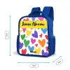 Hartjes - Patroon - Kleurrijk Kinderrugzak - Blauw middel -productfoto_formaten
