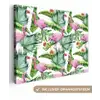 Inductie beschermer - Flamingo - Bladeren - Afdekplaat voor kookplaat - Tropisch canvas 2cm klein -3d