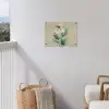 Paradijsvogelbloemen - Blauwgroene bladeren - Beige tuinposter los doek klein -sfeer8