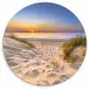 Duin - Zonsondergang - Horizon - Strand - Gras Wandcirkel kunststof plaat 5mm dik klein -3d