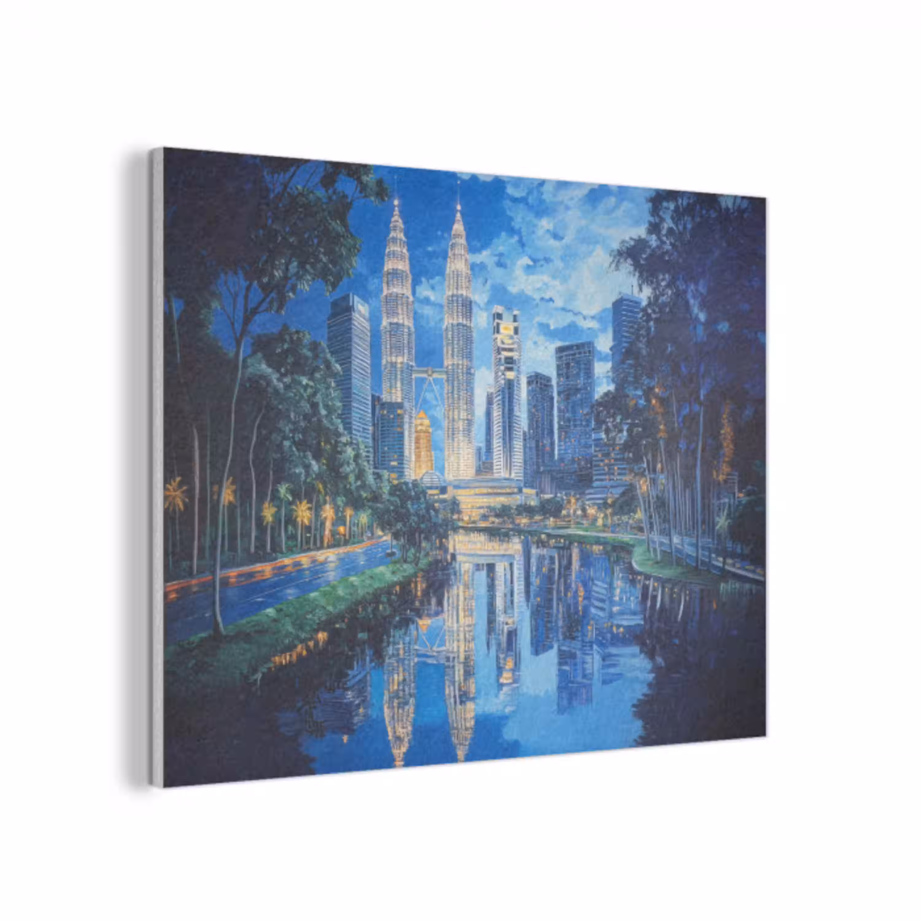 Stad Kuala Lumpur - Skyline - Wolkenkrabbers - Water PET vilt klein -3d