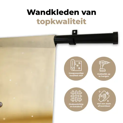 Pannenkoeken - Eten - Honing - Geel Wandkleed katoen klein -sfeer2