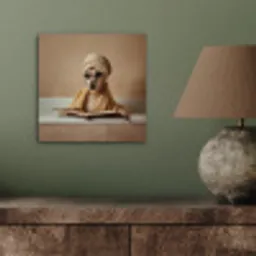 Bad - Hond - Boek - Zonnebril aluminium wit klein -sfeer2
