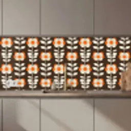Bloemen - Retro - Bruin keuken achterwand 2 middel 871 zz_3dshopping
