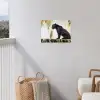 Panter - Zwart - Abstract - Goud tuinposter los doek klein -sfeer8