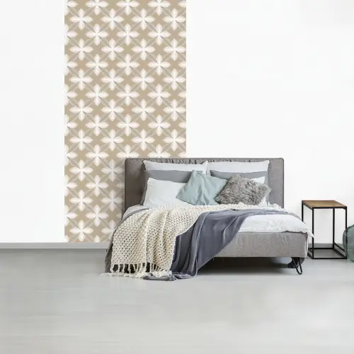 Patroon - Symmetrisch - Beige fotobehang vinyl groot 64 -slaapkamer