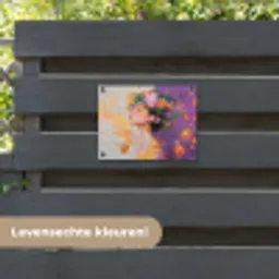 Abstract - Vrouw - Bloemenkroon - Goud tuinposter los doek klein -sfeer3