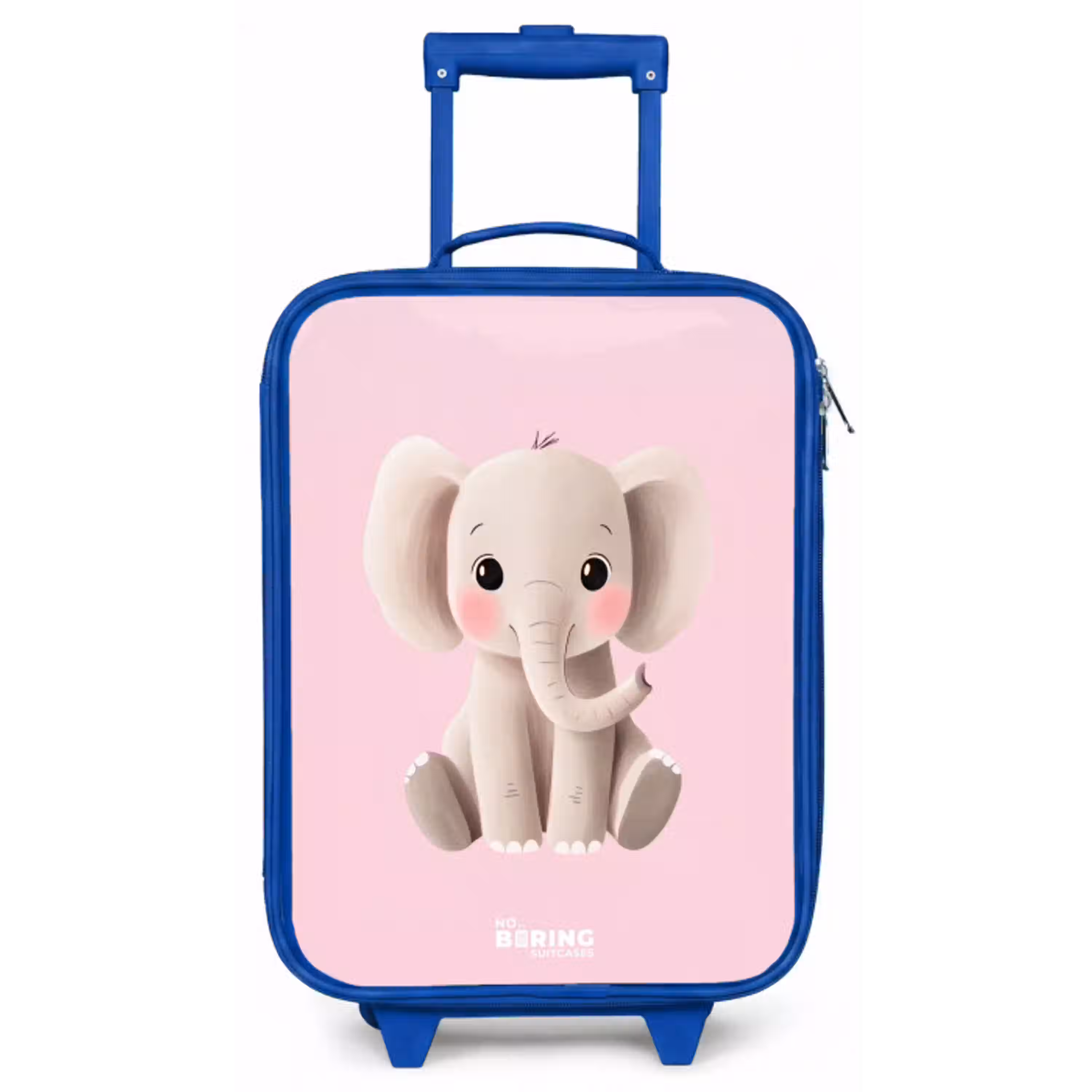 Olifant - Baby - Blosjes - Illustratie Kinderkoffer - Blauw klein -zz3dotto
