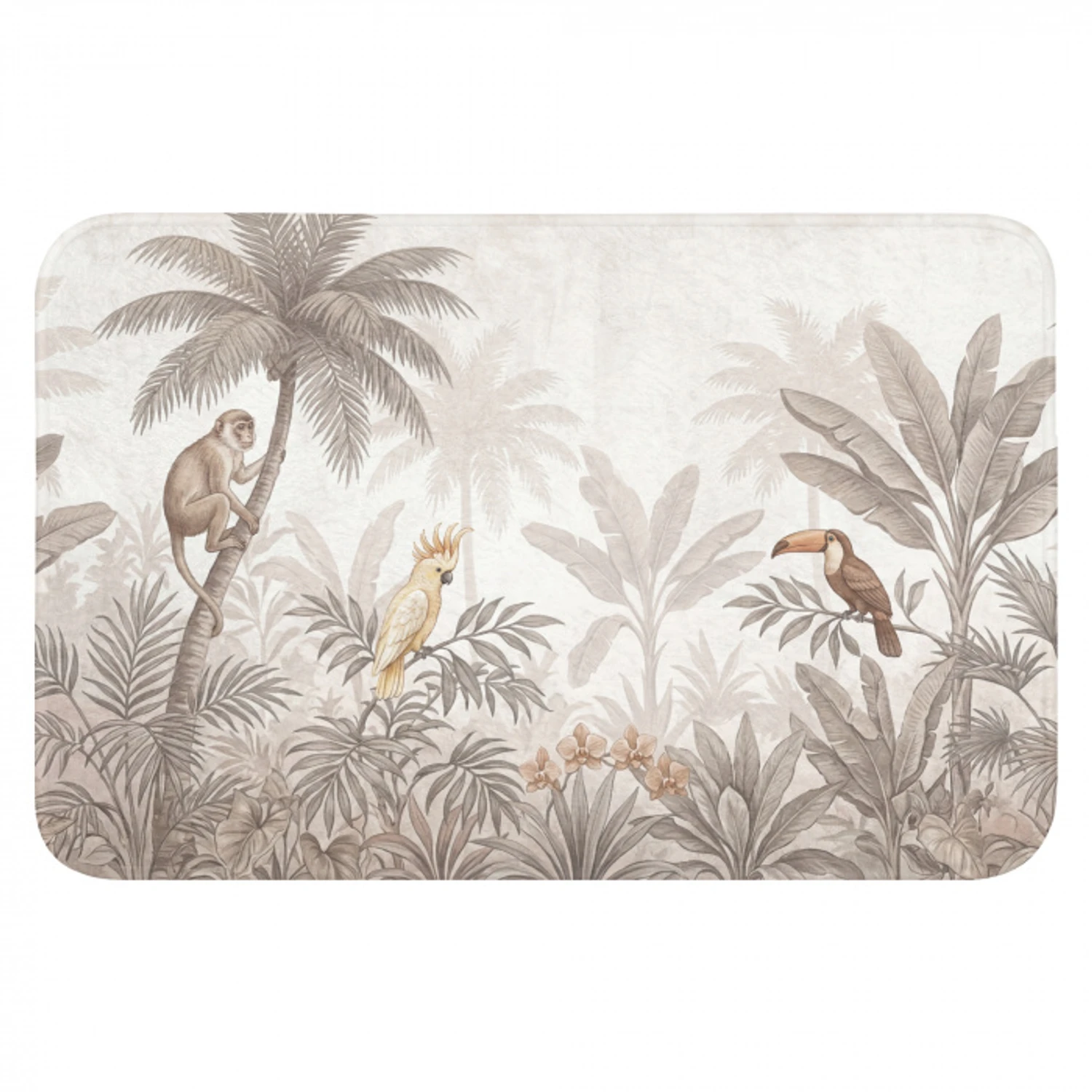 Jungle - Dieren - Palmbomen Badmat klein -3d