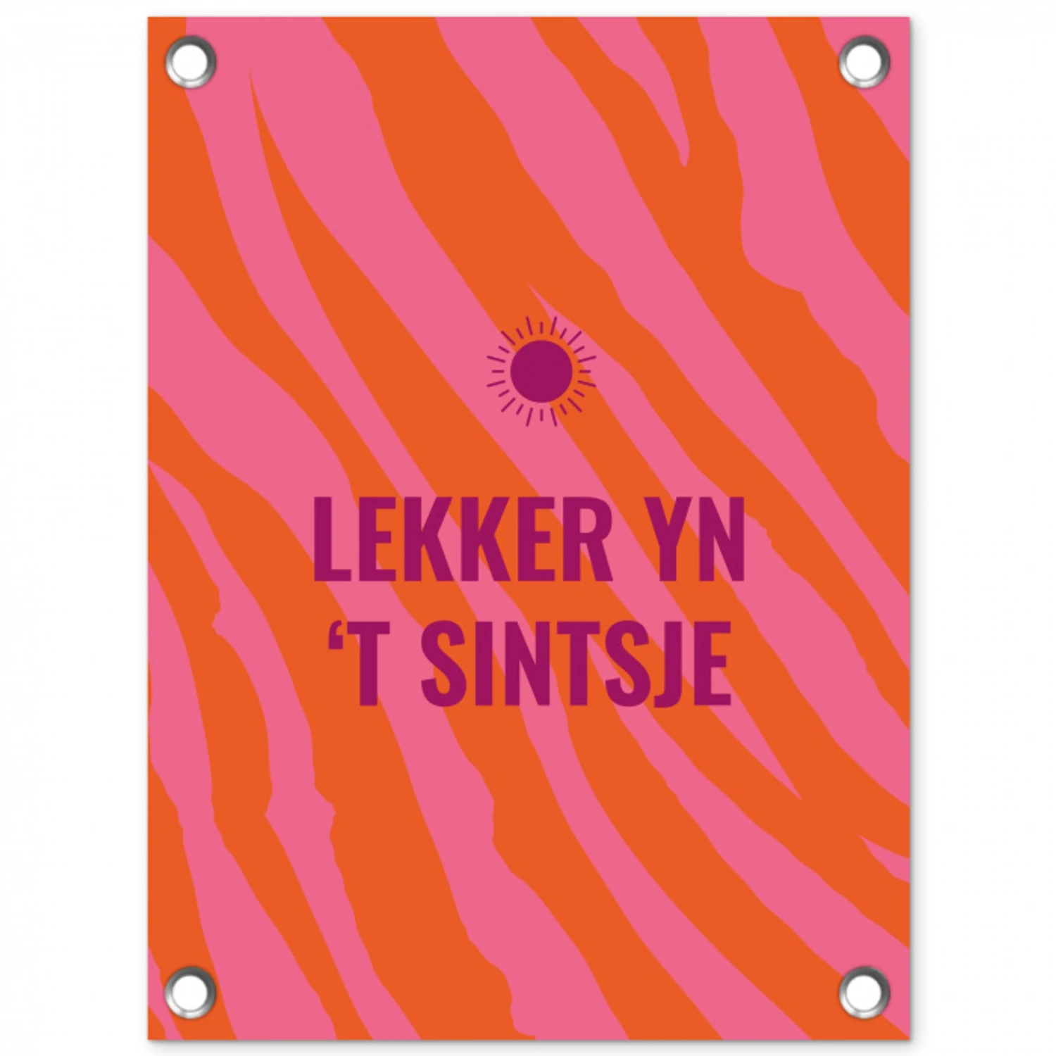 Quote - Zomer - Roze tuinposter los doek klein -3d