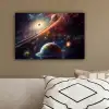 Ruimte - Planeten - Neon - Sterren canvas 2cm klein -sfeer3