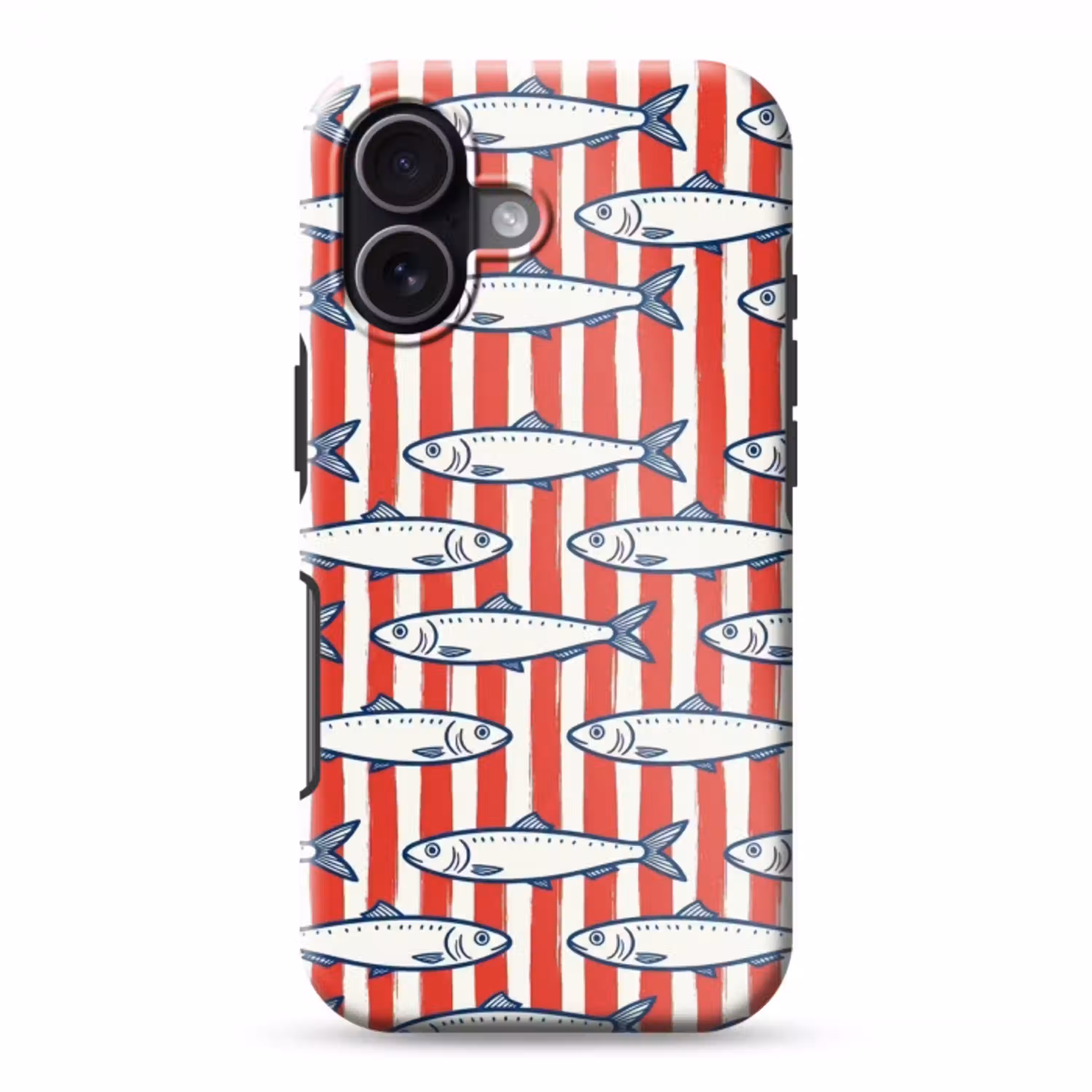 Vis - Patroon - Strepen - Illustratie - Rood Toughcase MagSafe Apple iPhone 17 klein -3d