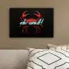 Krab - Rood - Neon - Quote canvas 2cm klein -sfeer3