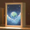 Planeet - Wolken - Sterren - Blauw Light Box met kabel klein -zzz_3d_website