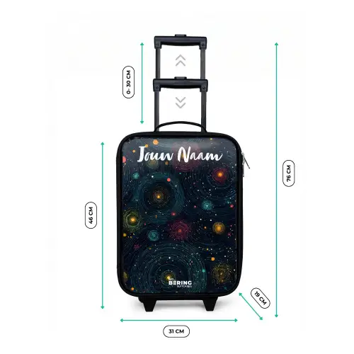 Sterren - Planeten - Kleurrijk Kinderkoffer - Zwart klein -productfoto_formaten