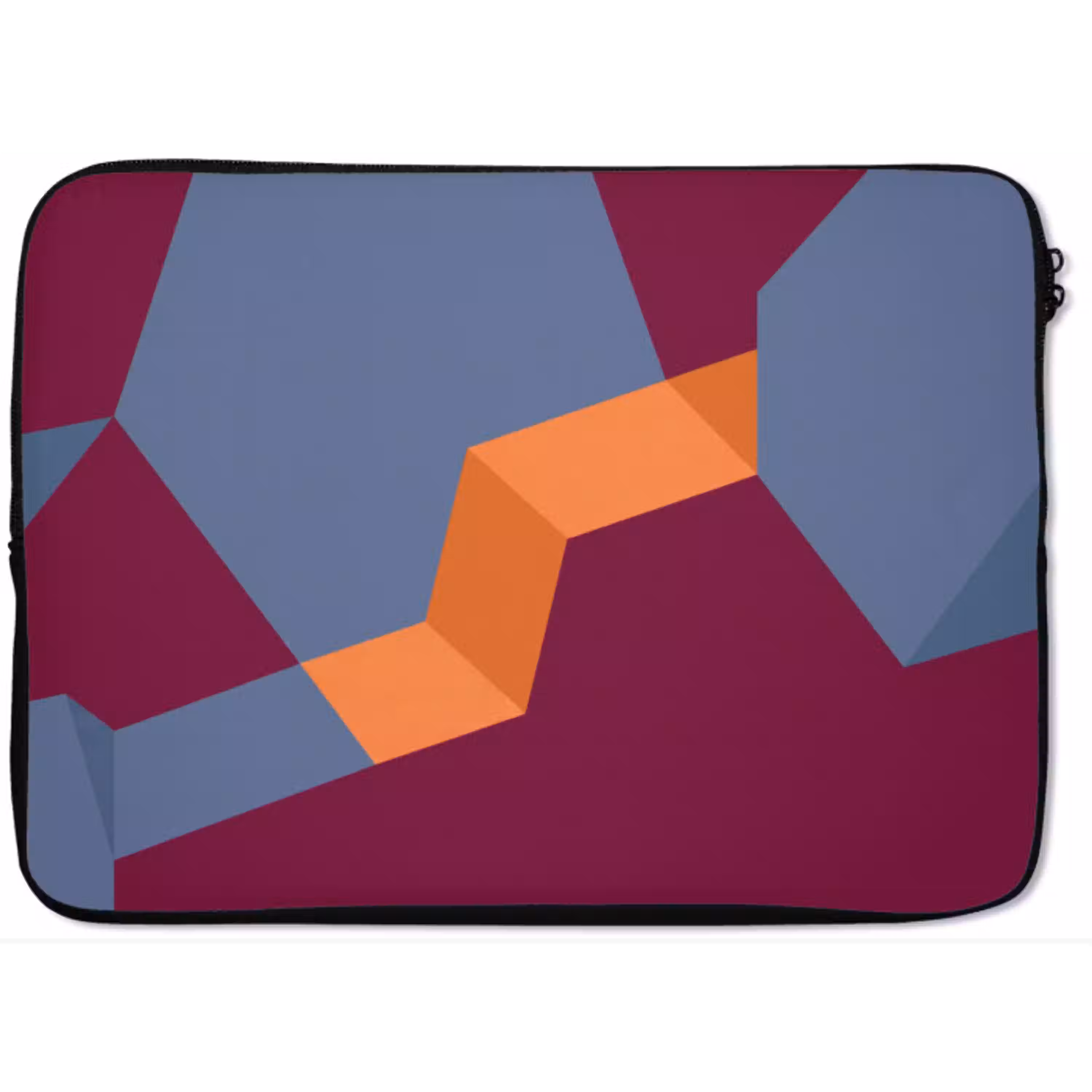 Abstract - Vormen - Modern - Blauw - Oranje laptophoes neopreen klein -zkaufland3dotto
