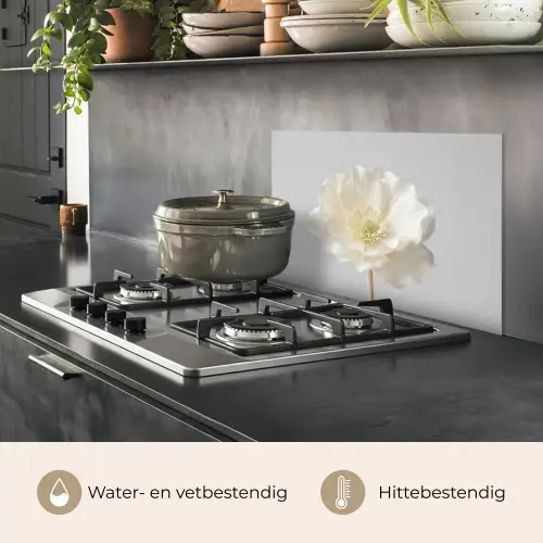 Bloem - Minimalistisch -Wit keuken achterwand spatscherm klein -usp_NL