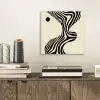 Beige - Lijnen - Golvend -  Abstract aluminium wit klein -sfeer1
