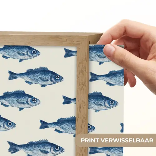 Vis - Patroon - Blauw Light Box met batterij (Wandlamp) middel 907 -USP_websiteprintNL