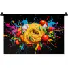 Spaghetti - Graffiti - Verf - Kleurrijk - Eten - Modern Wandkleed katoen klein -zz3d