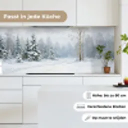 Bospad - Dennen - Sneeuw - Winter - Rustgevend keuken achterwand 2 middel -sfeer4_DE