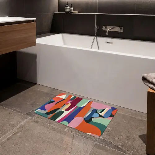 Vormen - Ritmisch - Kleuren - Abstract Badmat klein -sfeer3