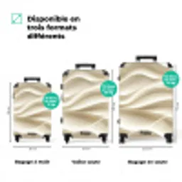 Lijnen - Golvend - Crème NBS - Handbagage koffer - Volwassenen Unisex middel zzzzzzVergelijking_3FR